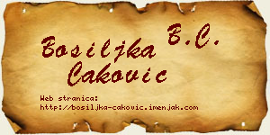 Bosiljka Caković vizit kartica